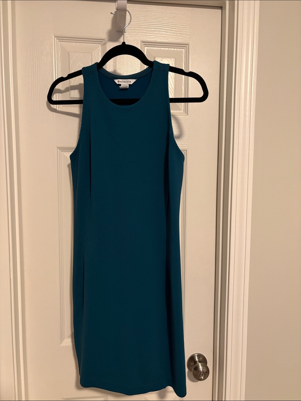 Athleta Teal Crewneck Sleeveless Midi Dress